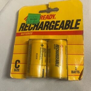 Vintage NWT Eveready Rechargeable Batteries Set of 2 Size C